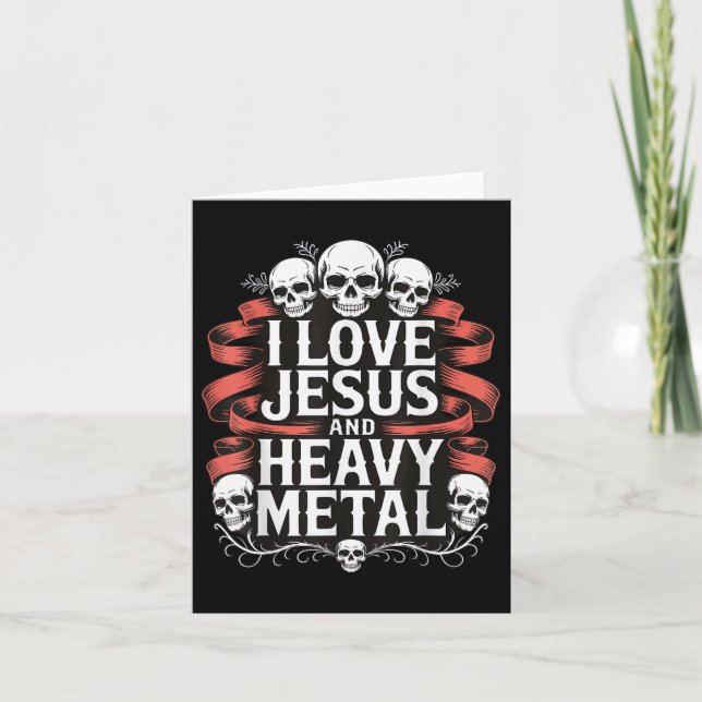 Cartão Eu Amo Jesus E Metal Pesado _7 (Frente)