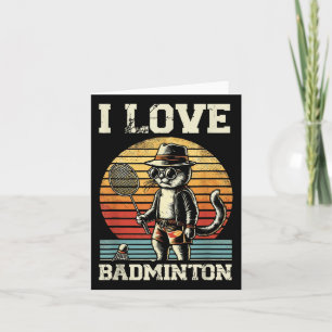 Cartão Eu Amo Jogador de Badminton Peteca