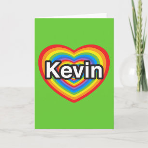 Cartão Eu amo Kevin. Eu te amo Kevin. Coração