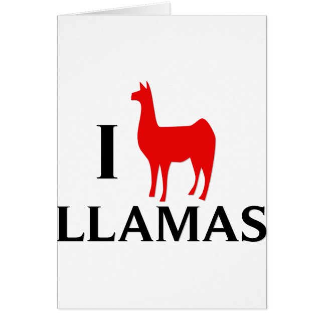 Cartão Eu amo lamas (Frente)