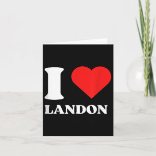 Cartão Eu Amo Landon Eu Coração Landon Y2k Coração Vermel