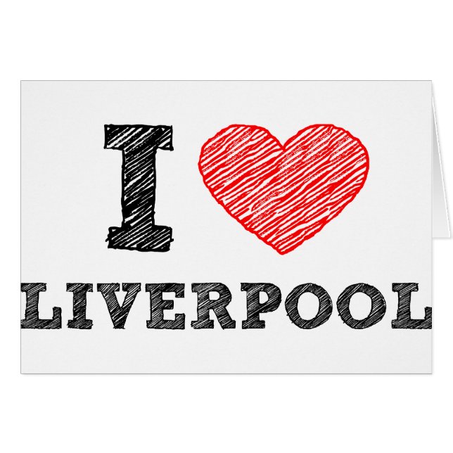 Cartão Eu amo Liverpool (Frente Horizontal)