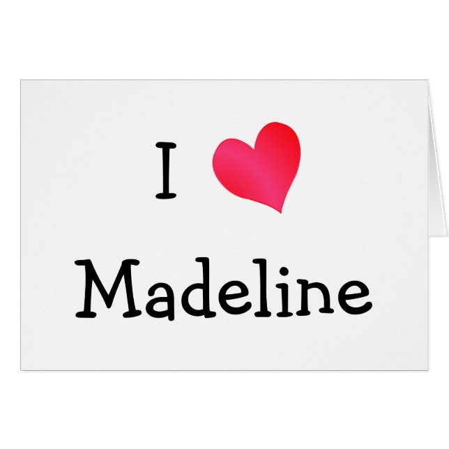 Cartão Eu Amo Madeline (Frente Horizontal)