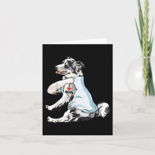 Cartão Eu Amo Mamãe Tatto Blue Merle Collie Mamãe Dog Lov