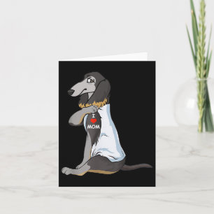 Cartão Eu Amo Mamãe Tatto Saluki Mãe Cachorro Sobremesa M