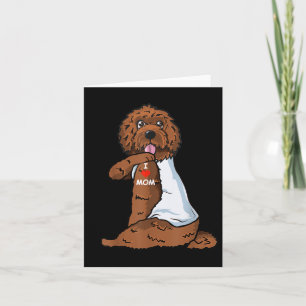 Cartão Eu Amo Mamãe Tattoo Labradoodle Mãe Cachorro Sobre