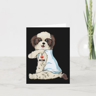 Cartão Eu Amo Mamãe Tattoo Shih Tzu Mãe Cachorro Sobremes