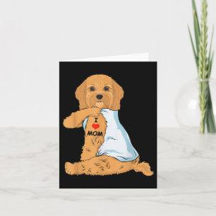 Cartão Eu Amo Mamãe Tatuagem Cavoodle Mamãe Cachorro Sobr
