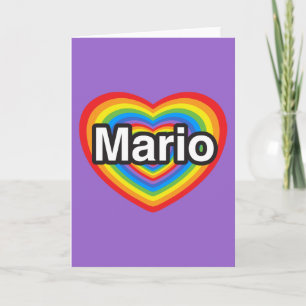 Cartão Eu amo Mario. Eu te amo Mario. Coração
