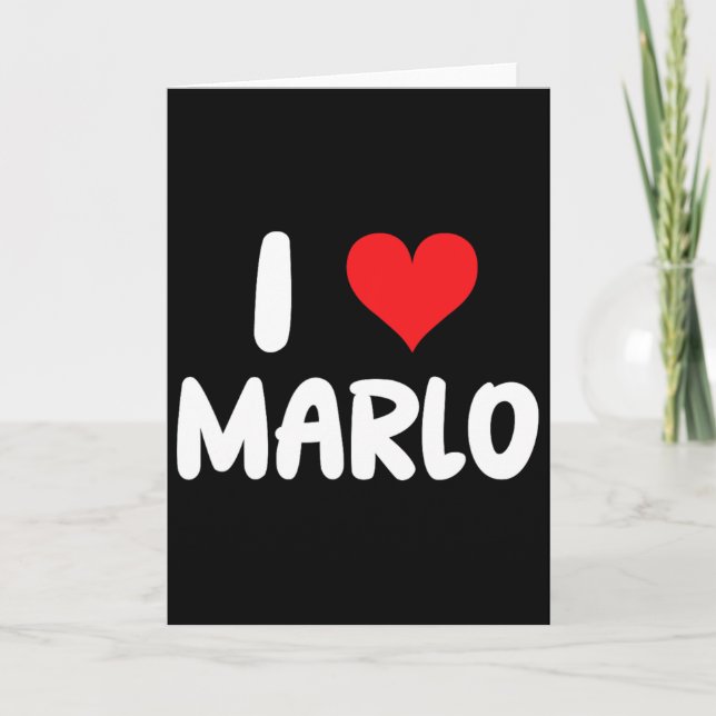 Cartão Eu Amo Marlo - Coração - Nome  (Frente)