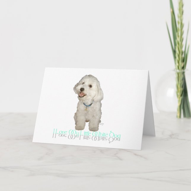 Cartão Eu Amo Meu Cachorrinho Branco - Havanese (Frente)