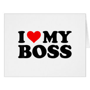 Cartão Eu Amo Meu Chefe Engraçado Coração Vermelho Chefe