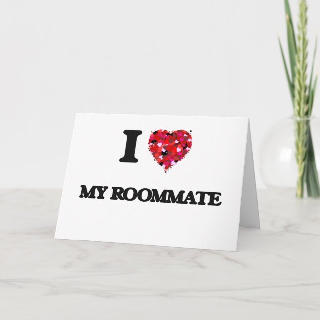 Cartão Eu Amo Meu Colega De Quarto (Frente)