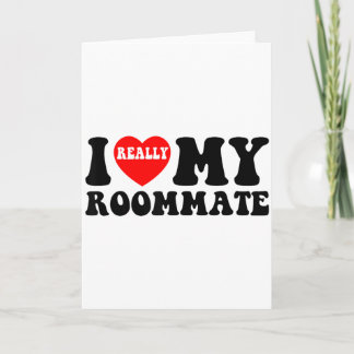 Cartão Eu Amo Meu Colega de Quarto Coração Presentes Dive