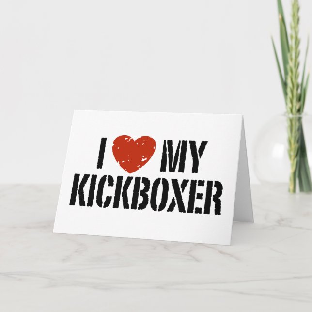 Cartão Eu amo meu Kickboxer (Frente)