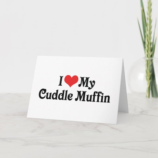 Cartão Eu Amo Meu Muffin de Abraço (Frente)