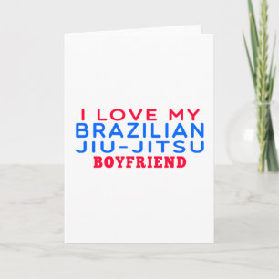 Cartão Eu amo meu namorado brasileiro de Jiu-Jitsu