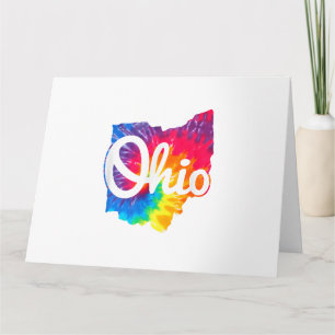 Cartão Eu Amo Meu Ohio Home Script Tie Dye Ohio