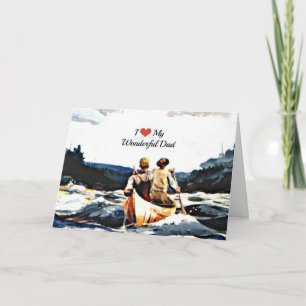 Cartão Eu Amo Meu Pai Maravilhoso, Canoa nas Corredeiras