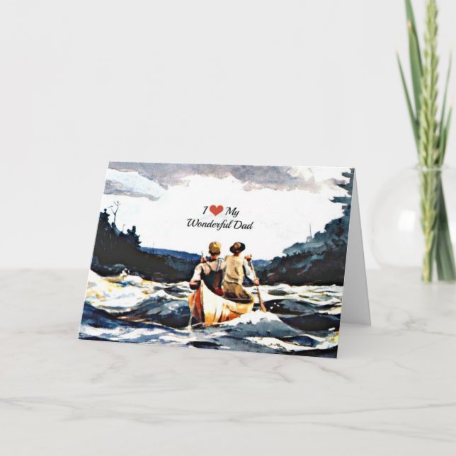 Cartão Eu amo meu Pai maravilhoso, Canoe in the Rapids (Frente)