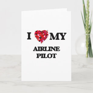 Cartão Eu amo meu piloto de linha aérea