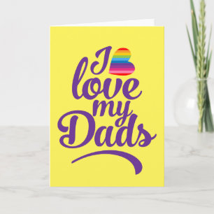 Cartão Eu Amo Meus Pais - Dia dos Pais LGBTQ Orgulho