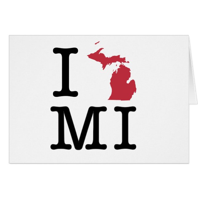 Cartão Eu amo Michigan (Frente Horizontal)