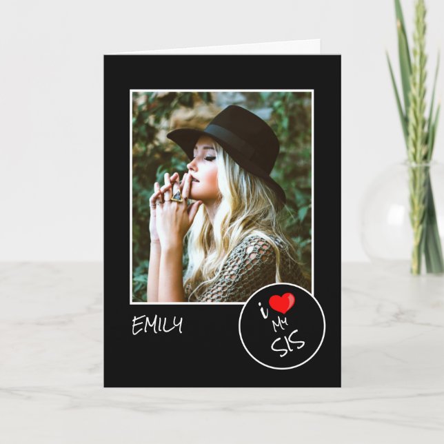 Cartão Eu Amo Minha Irmã Foto Personalizada – Personaliza (Frente)