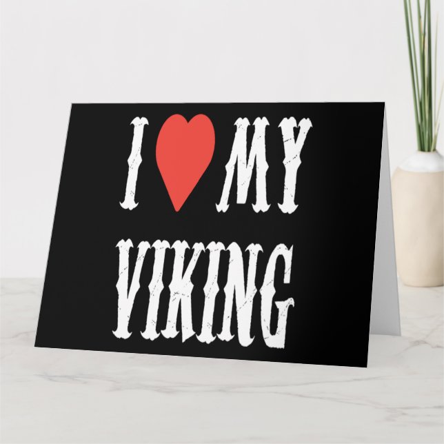 Cartão Eu Amo Minha Roupa Viking Presente de Valentim Del (Frente)