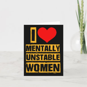 Cartão Eu Amo Mulheres Instáveis Metalicamente Dia dos Na