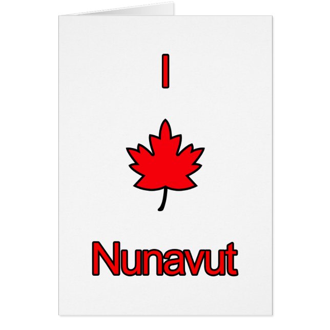 Cartão Eu Amo Nunavut (Frente)