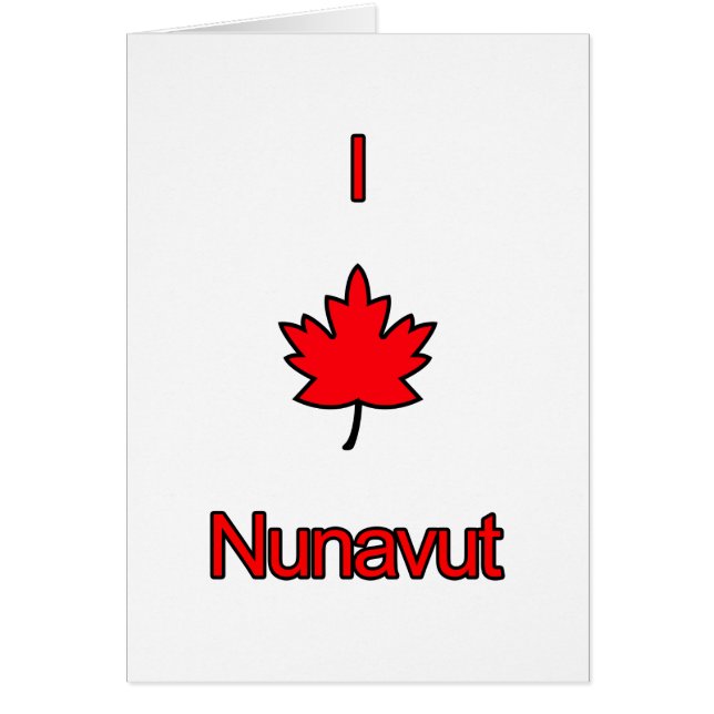 Cartão Eu Amo Nunavut (Frente)