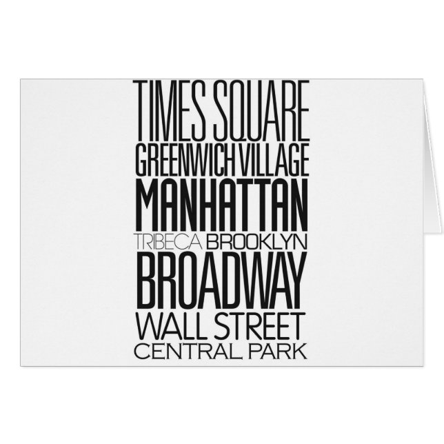 Cartão Eu amo NY (Frente Horizontal)