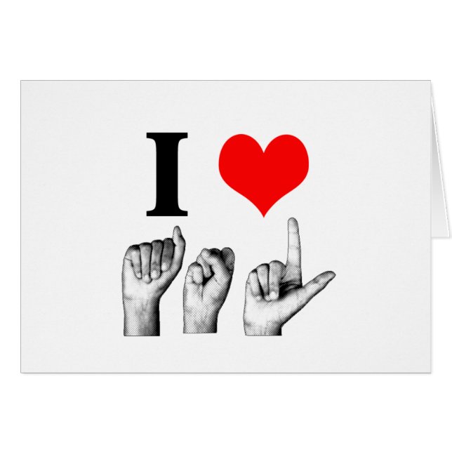 Cartão Eu amo o A-S-L (Frente Horizontal)