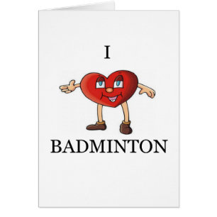Cartão eu amo o badminton