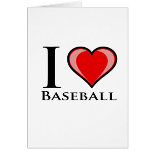 Cartão Eu amo o basebol