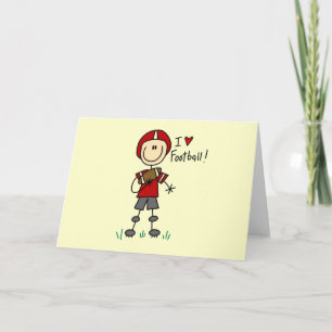Cartão Eu amo o camiseta e os presentes do futebol