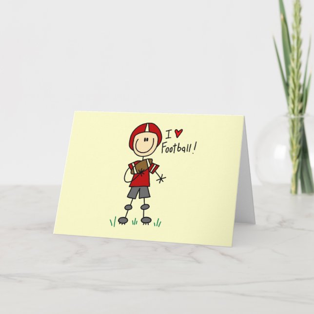 Cartão Eu amo o camiseta e os presentes do futebol (Frente)