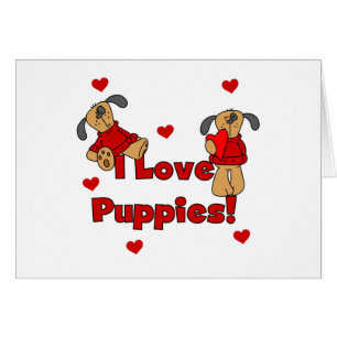 Cartão Eu amo o camiseta e os presentes dos filhotes de