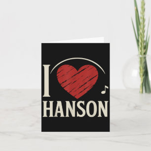 Cartão Eu Amo o Condado de Hanson Eu Adoro Hanson