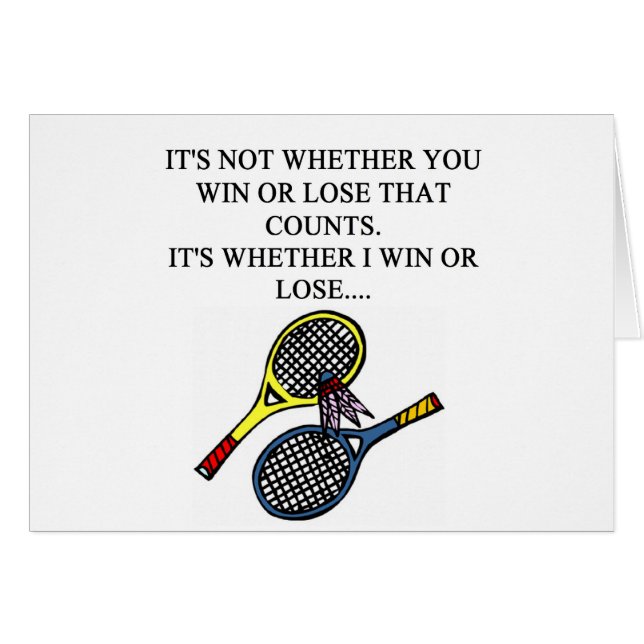 Cartão eu amo o design do badminton (Frente Horizontal)