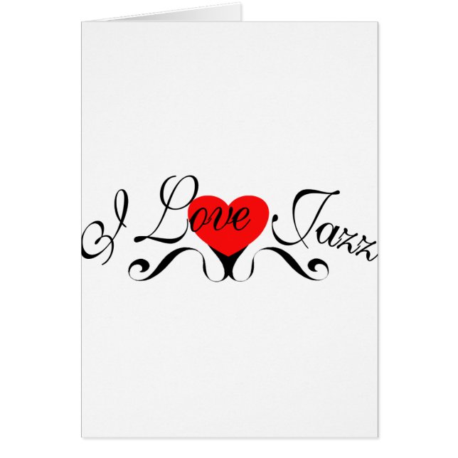 Cartão Eu amo o jazz (Frente)