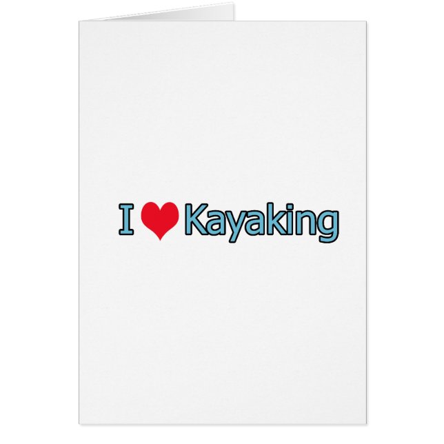 Cartão Eu amo o logotipo Kayaking (Frente)