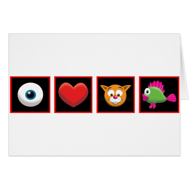 Cartão Eu amo o peixe-gato (Frente Horizontal)