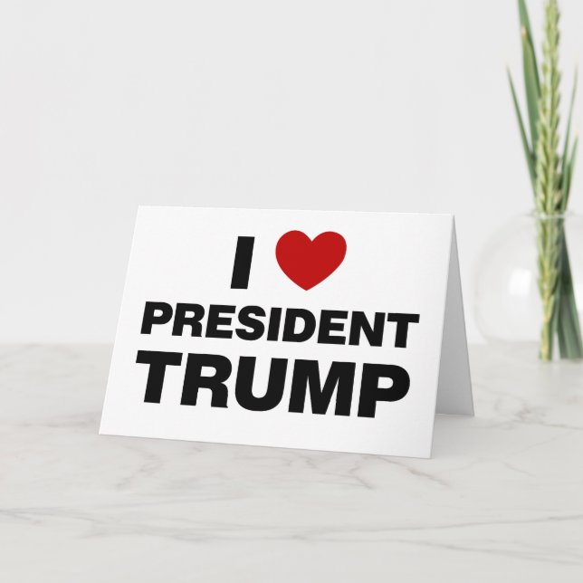 Cartão Eu Amo o Presidente Trump Heart (Frente)