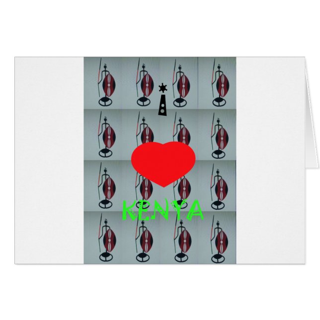 Cartão Eu amo o Quênia (Frente Horizontal)
