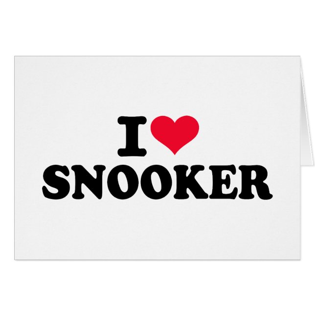 Cartão Eu amo o snooker (Frente Horizontal)