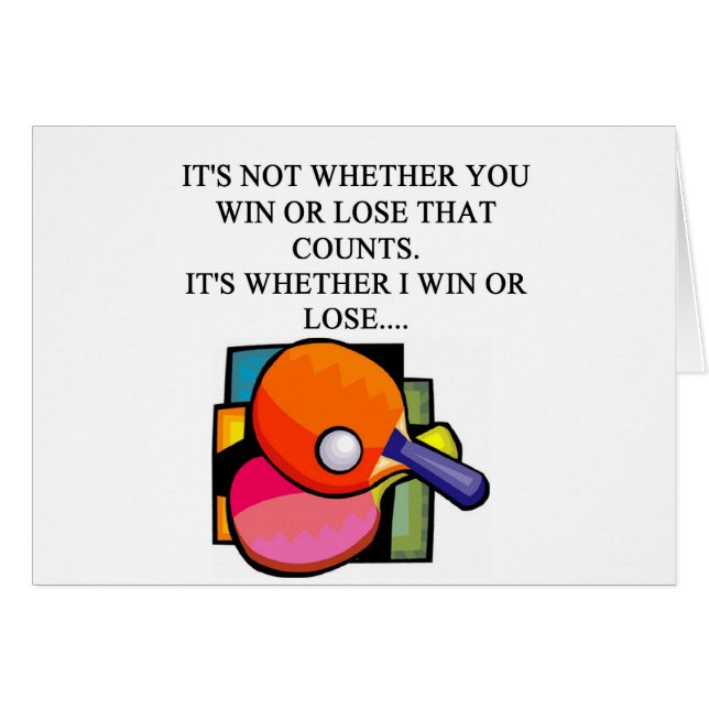 Cartão eu amo o ténis de mesa (Frente Horizontal)