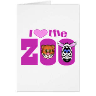 Cartão Eu amo o zoológico