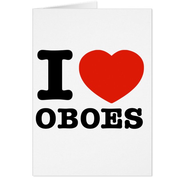 Cartão Eu amo oboes (Frente)